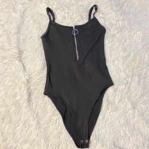 Black mesh body suit